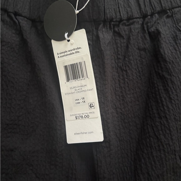 Eileen Fisher women’s Organic Cotton Pucker Straight Pant - Picture 7 of 8